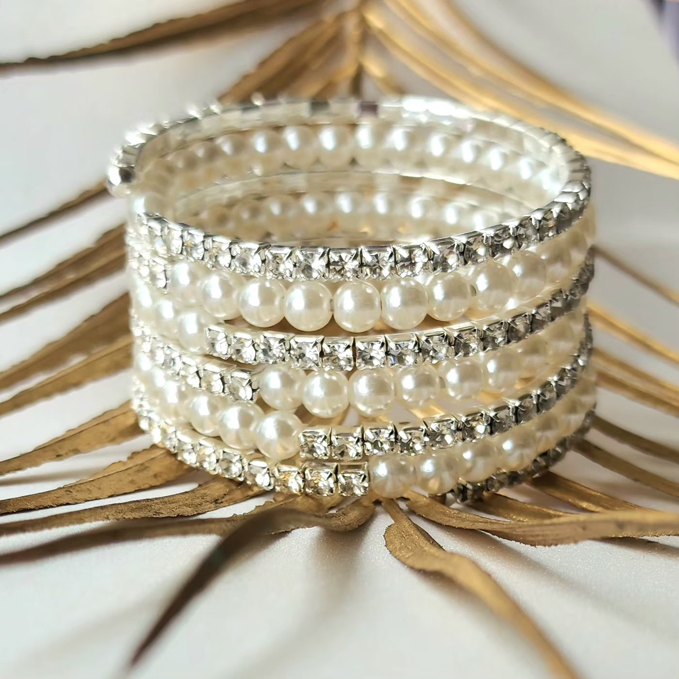Crystal Pearl Bangle