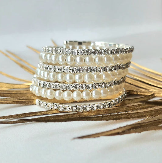 Crystal Pearl Bangle