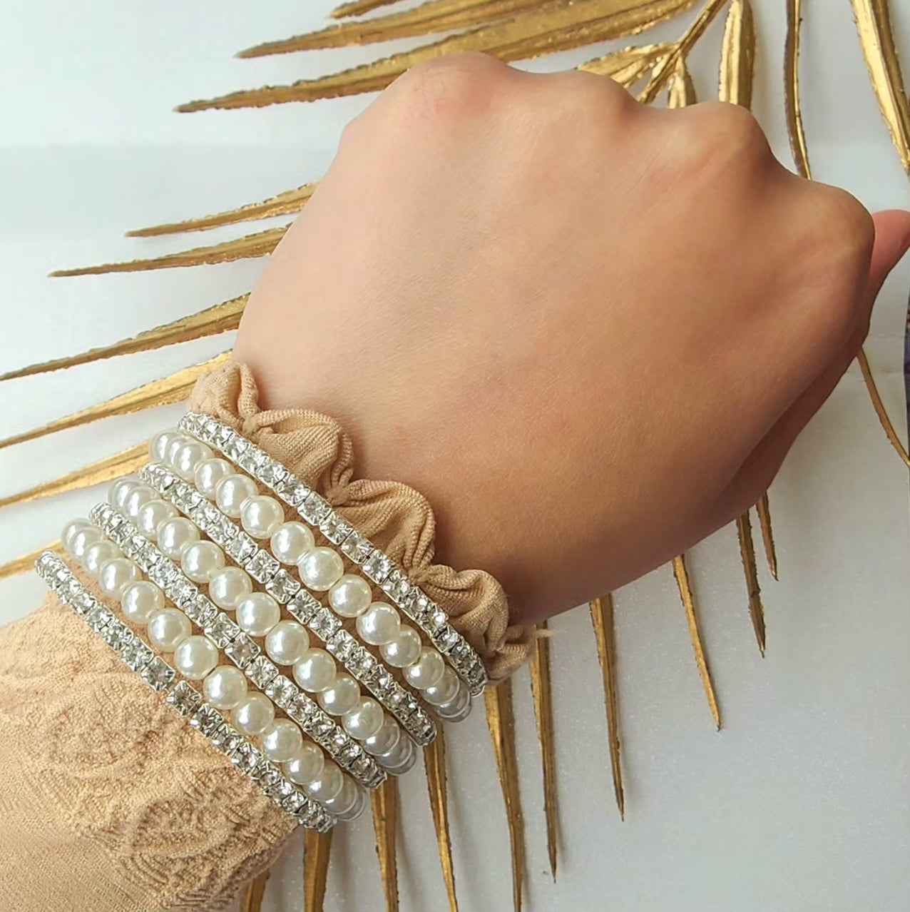 Crystal Pearl Bangle